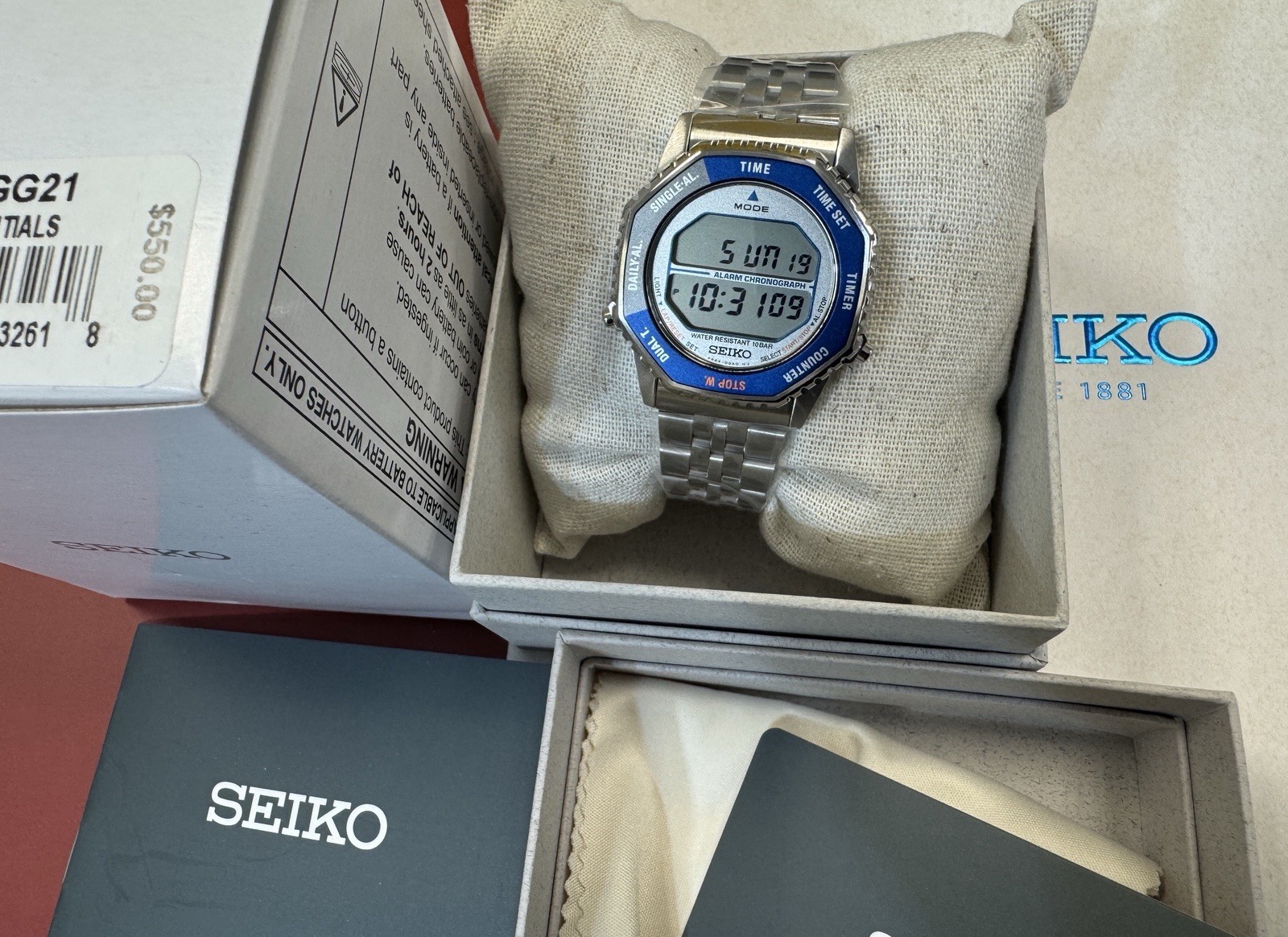 Seiko Rotocall Quartz Chronograph Digital Dial Men’s Watch SMGG21 Brand New