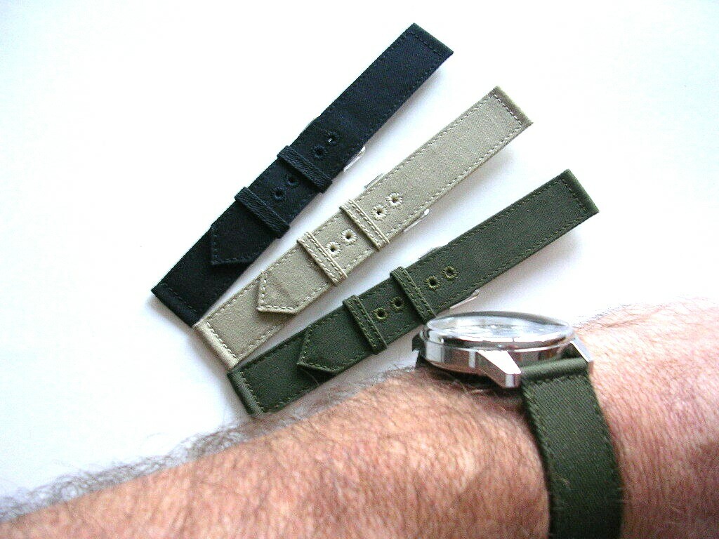 NATO® 2pc WWII Canvas Military army MoD watchband OEM Combat strap IW SUISSE USA