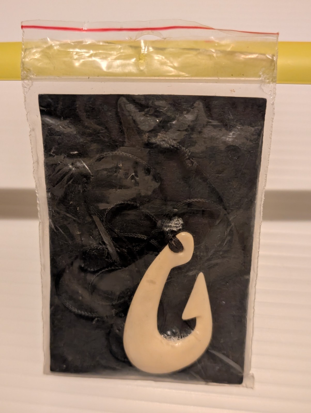 Vintage Maori Hei Matau Bone Fish Hook Necklace