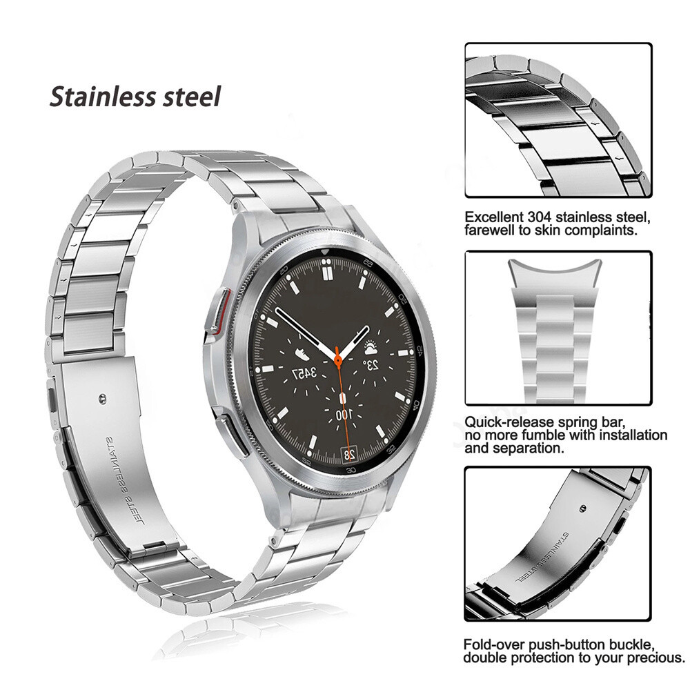 For Samsung Galaxy Watch 8 7 6 4 40/44mm 5 Pro Stainless Steel Watch Band Strap