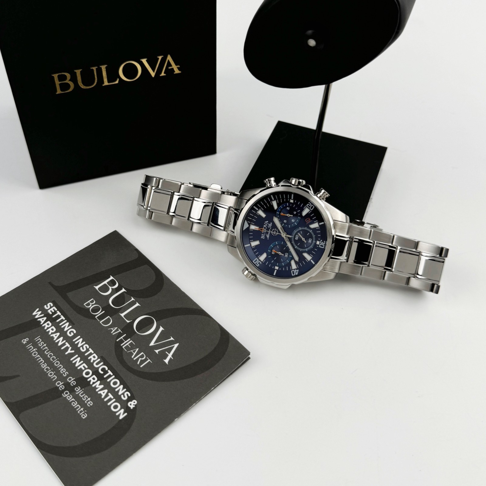 Bulova 96B256 Men’s Marine Star Chronograph Blue dial stainless Men’s Watch