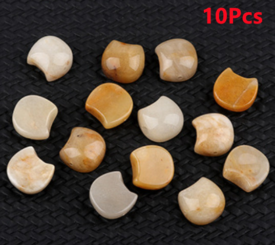 10Pcs 16x15x8mm Yellow Jade Faceless Cat Head Horizontal Holes Beads ETY58