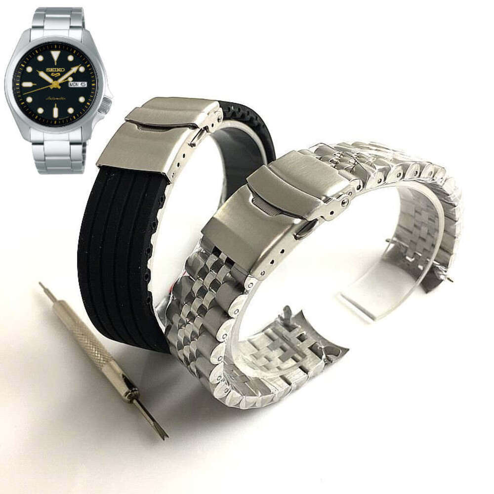 Steel & Silicone Replacement Watch Band Strap Seiko SRPE57 4R36-08L0 SRPE57K1 J1