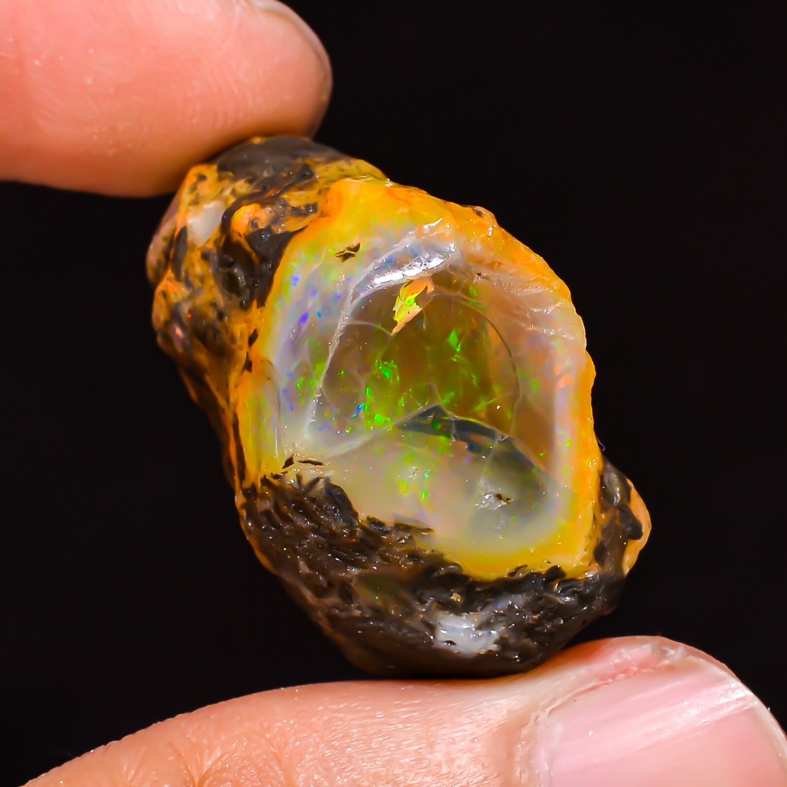 Natural Ethiopian Opal Rough 58.55 Cts Opal Rough 26x26x15 mm Gemstone RR71-12