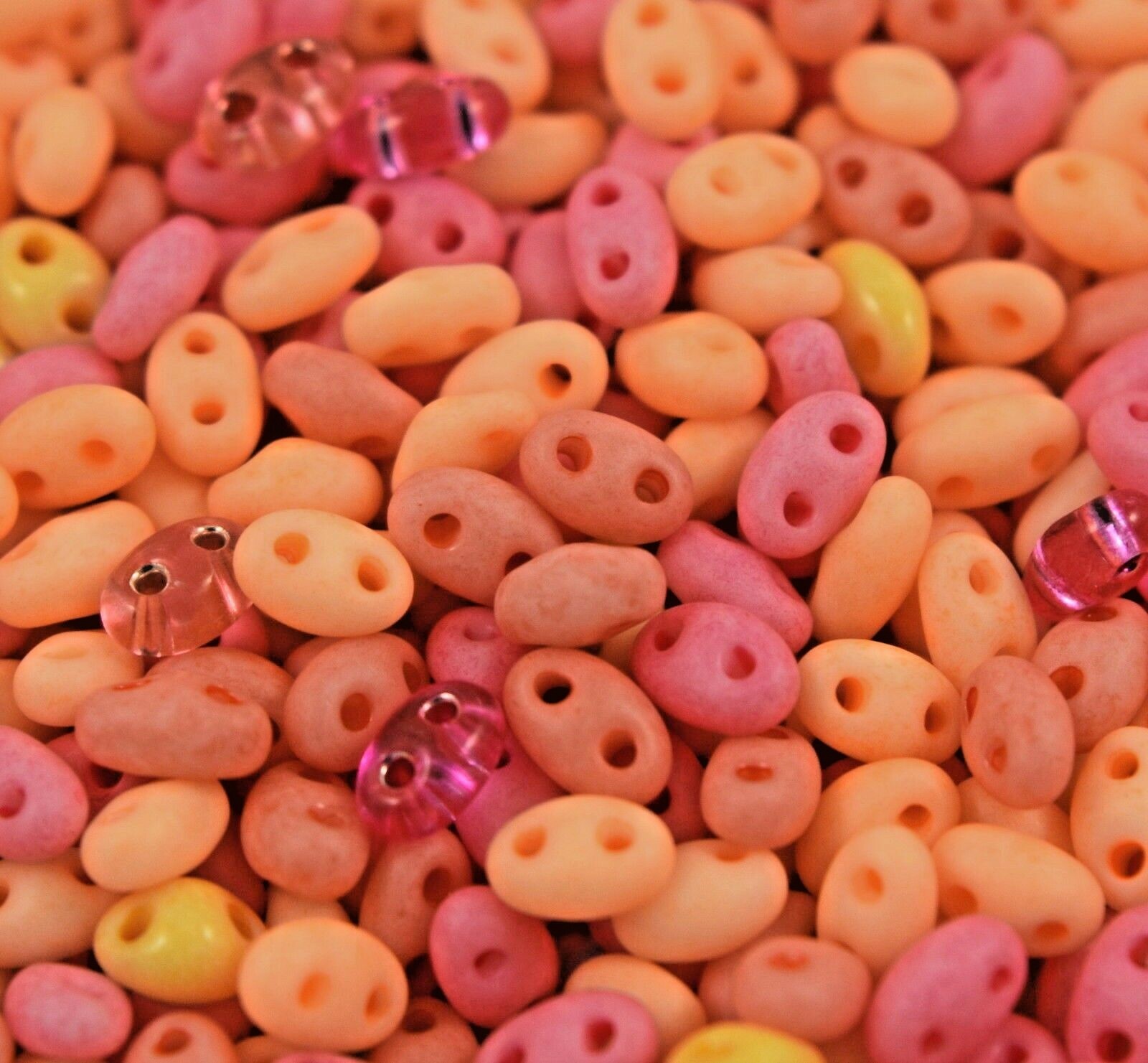 Twin 2 Hole Czech Glass Seed Beads Size 2.5x5mm ” MIXTURE COLOR# 76 ” 50 gm