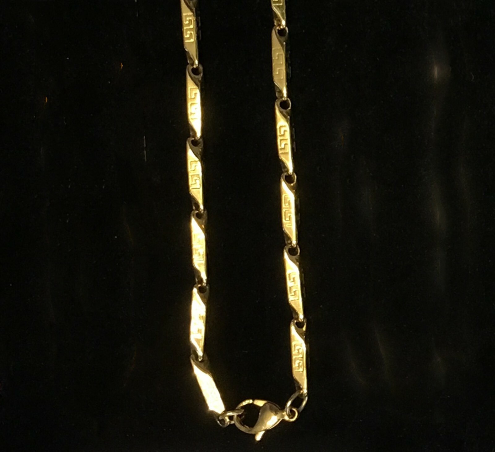 Stainless Steel Necklace 3mmWidth 24Inch Rhombus Shape Pattern HIP HOP Chain