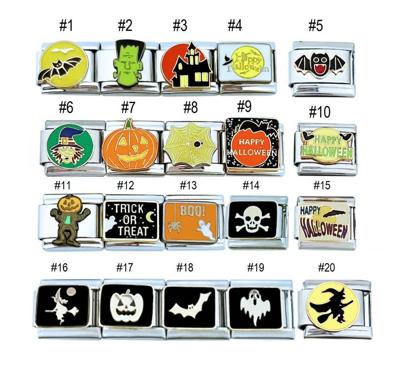 U Pick 9mm Italian Charm Halloween Charms Ghost Pumpkin Spider Bat Haunted House