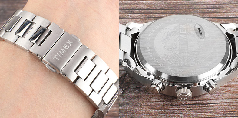 Timex Waterbury TW2T70400 Silver Chronograph Stainless Steel Men’s Watch 42mm