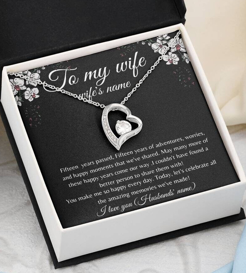 15th Anniversary Wife Necklace Gift Fiancée Girlfriend jewelry Gifts for Her