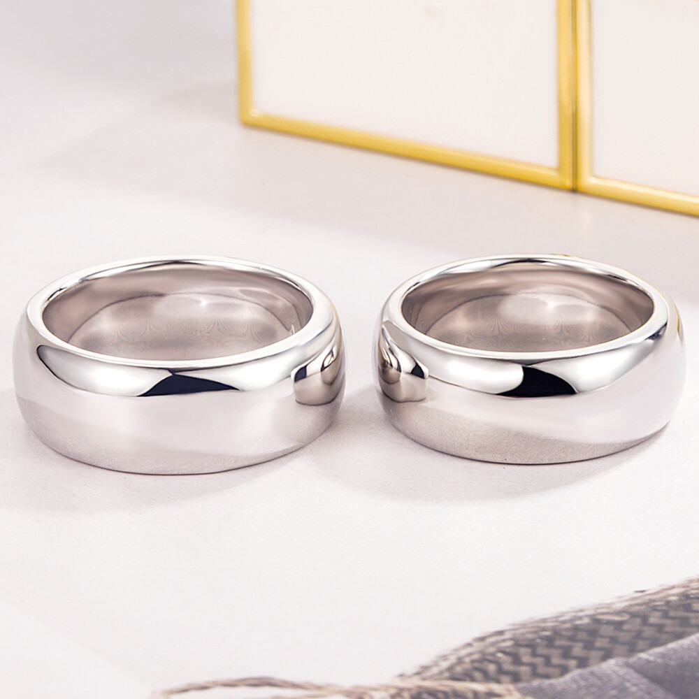 9.5mm 925 Sterling Silver Dome Band Ring Wedding Ring Comfort Fit Men & Women