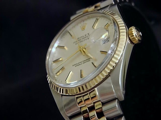Rolex 2Tone 18K Gold/Stainless Steel Datejust Watch Silver Dial Jubilee 16013