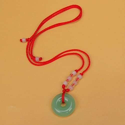 Luck-Infused Green Jade Buddha Amulet Necklace with Durable Red String – 16-26in