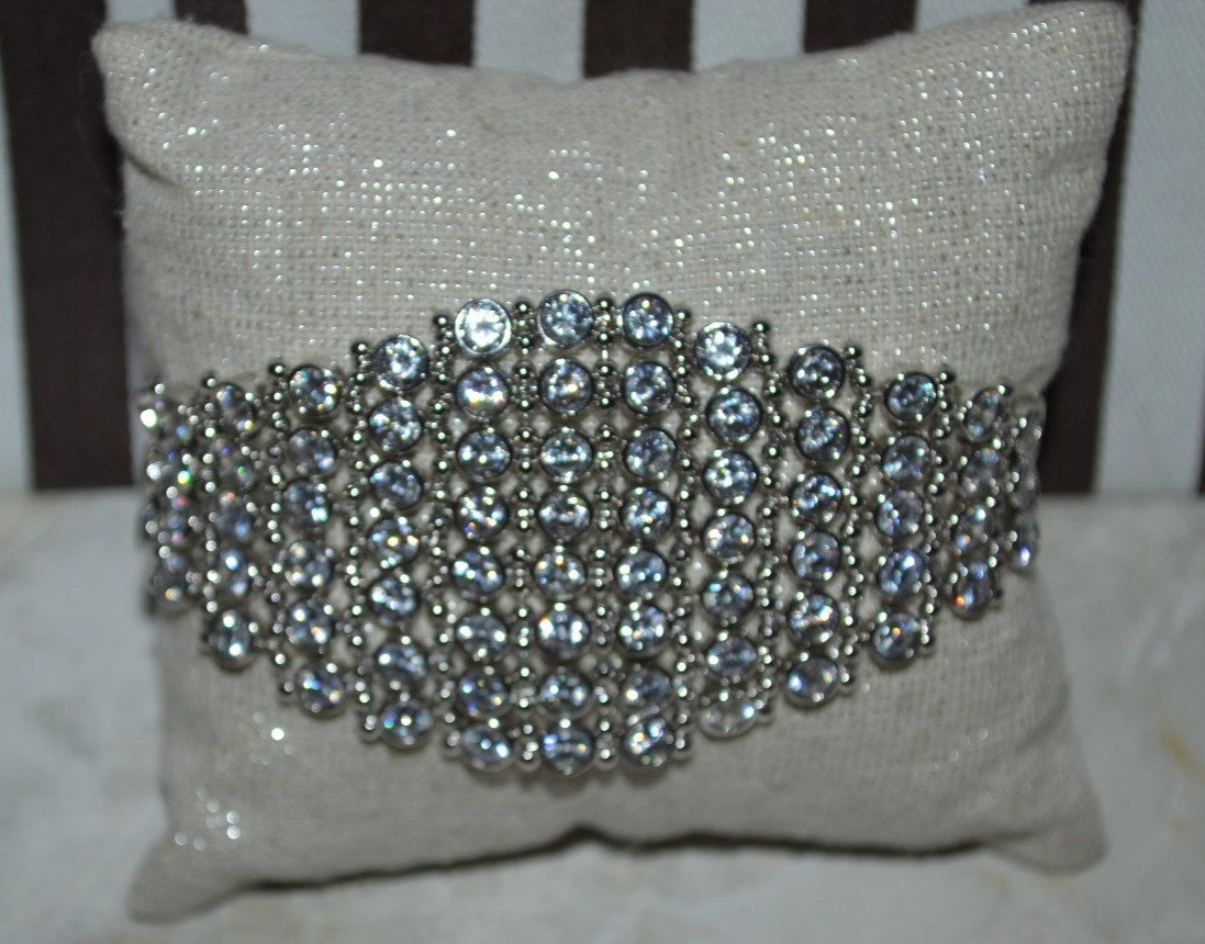 Henri Bendel Crystals Mesh Bracelet Silver