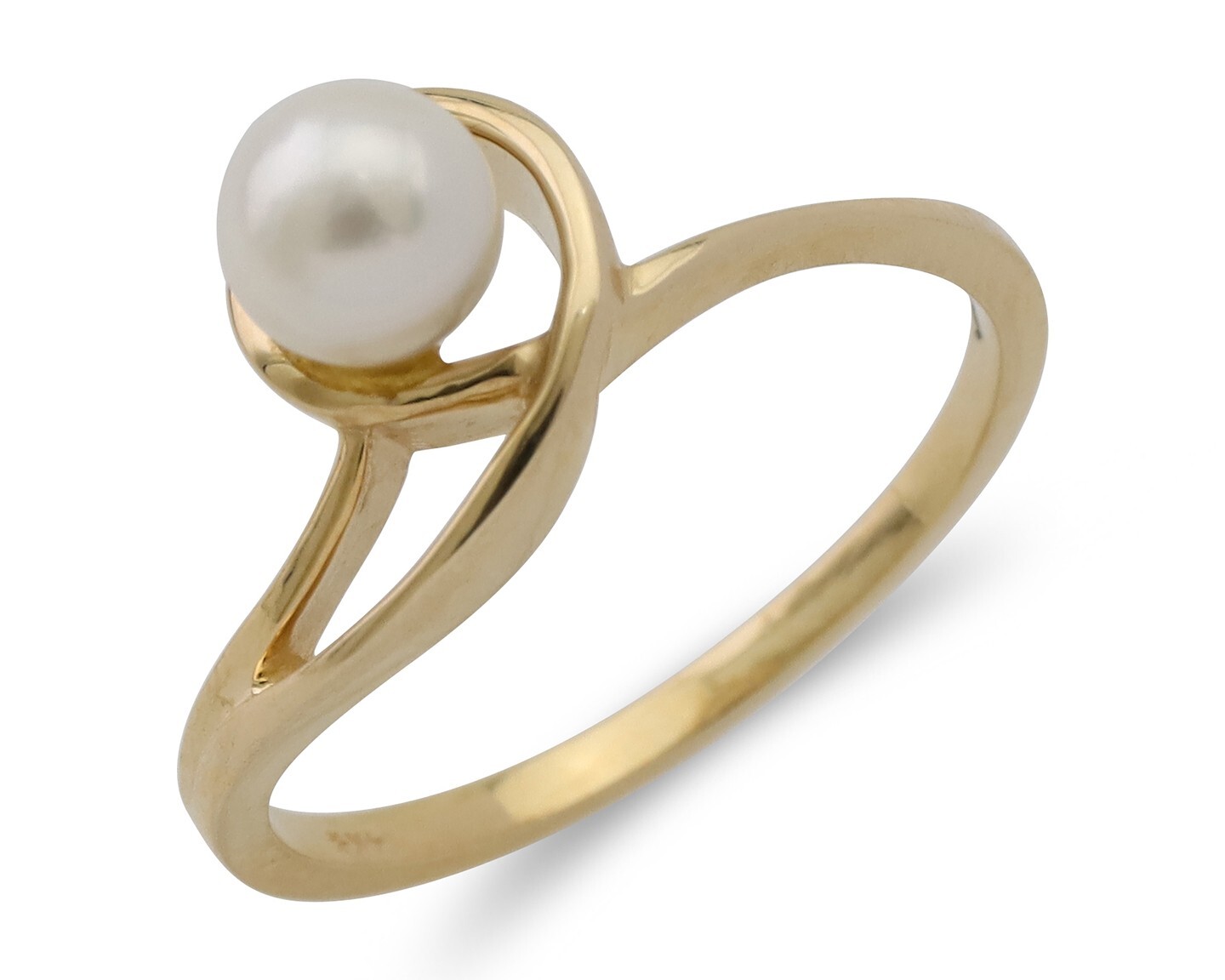 Women Natural Pearl Ring 14k Solid Yellow Gold Size 7.0