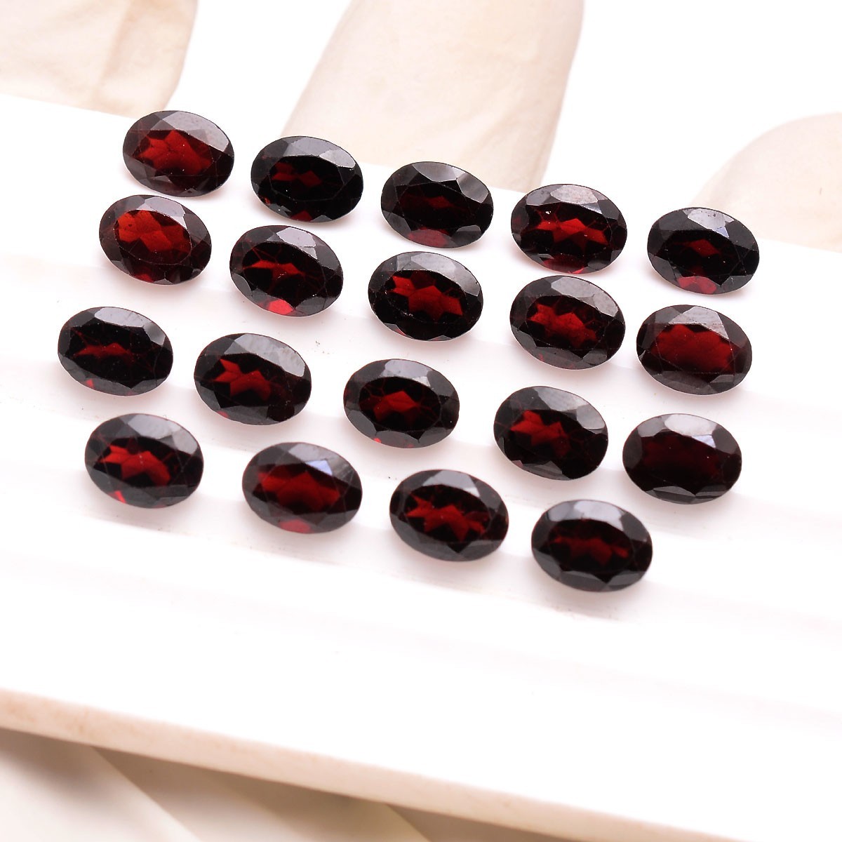 19 Pcs Natural Hessonite Garnet Top Grade 8x6mm Oval Cut Untreated Gemstones Lot