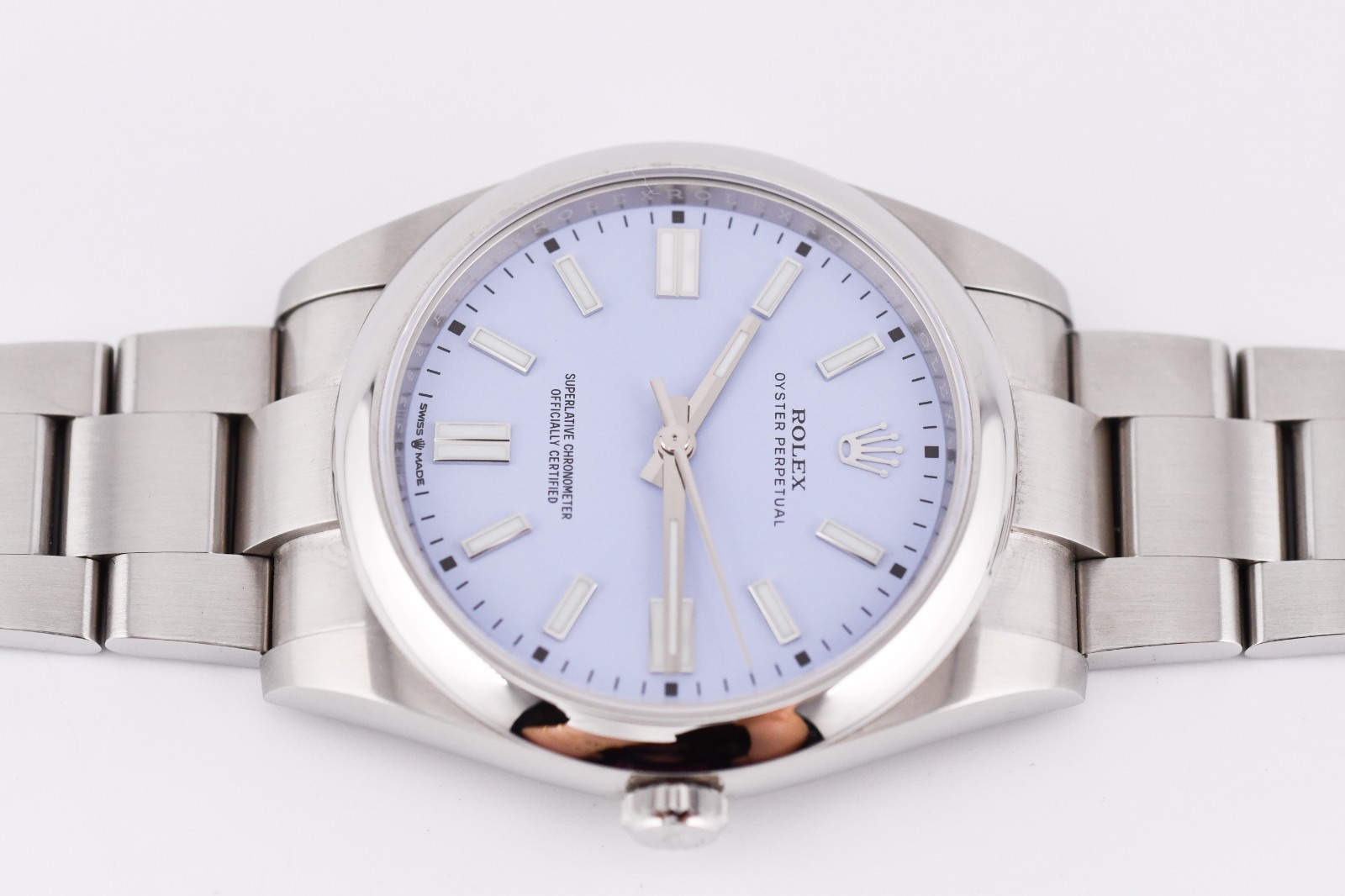 Rolex Oyster Perpetual 41mm Ref. 124300 Custom Lavender Dial Box and Paper