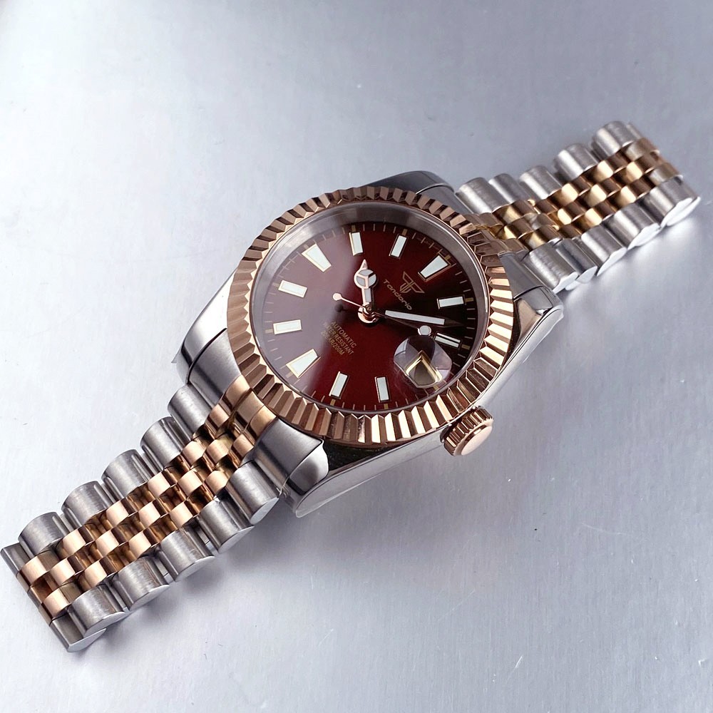 Tandorio 39mm Two-tone Sapphire 20ATM Luminous Automatic Japan NH35 Men Watch