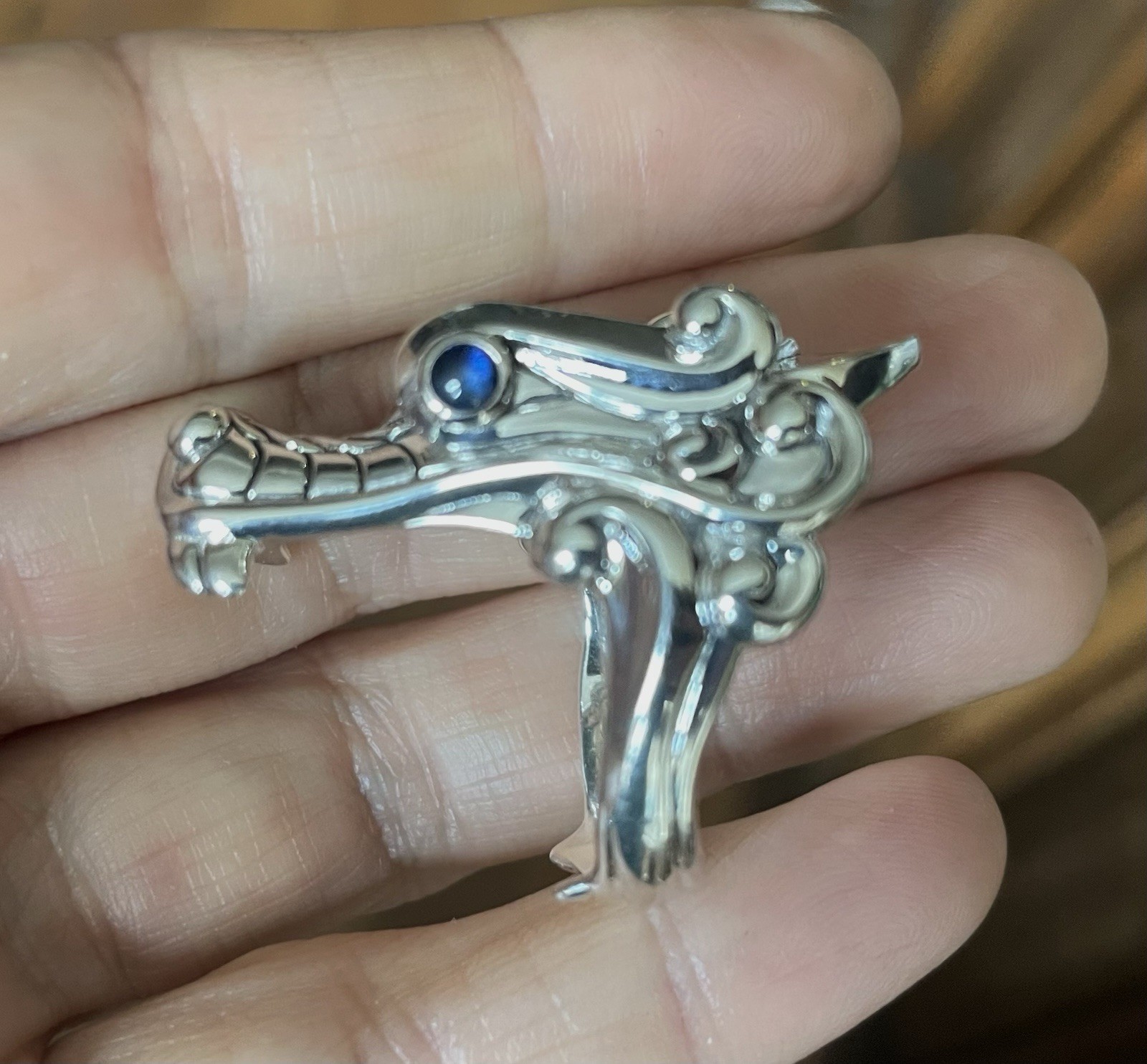 JOHN HARDY Legends Naga Dragon men’s ring sapphire 925 Silver $995 sz 11 New 27g