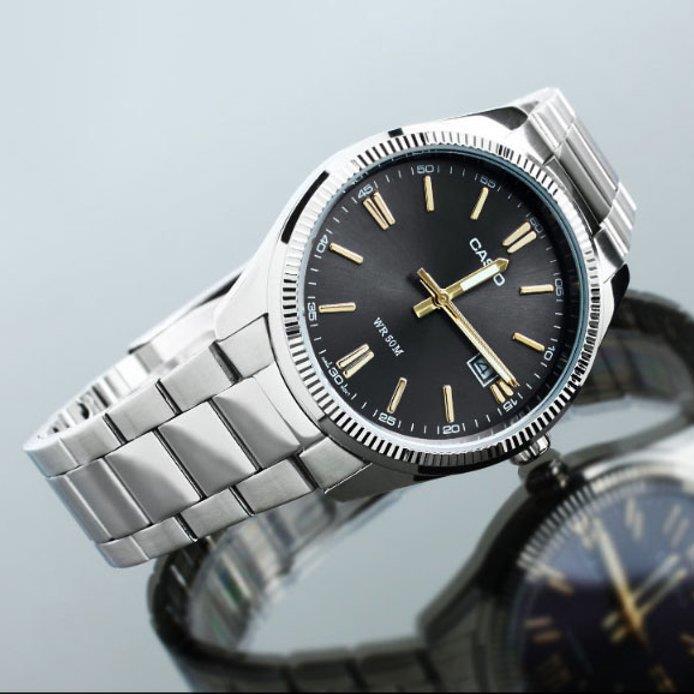 Casio MTP-1302D-1A2 Enticer Series Analog Stainless Steel Black Dial Men’s Watch