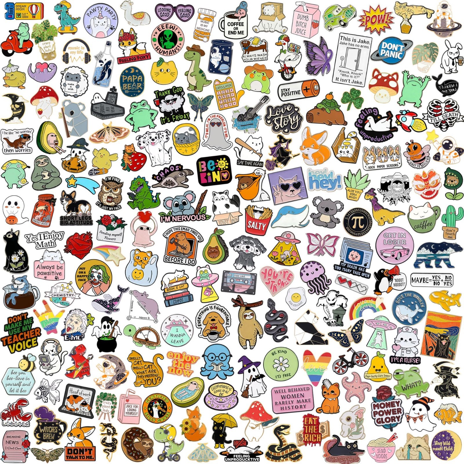 Cute Enamel Backpack Pins Set – 20/40/50/80 PCS Funny Aesthetic Brooches for Kid