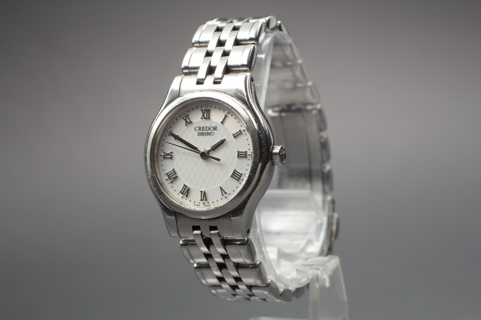 Quartz [Exc+5] Seiko Credor 4J85-0A20 Roman Dial 25mm Women Watch From JAPAN R1
