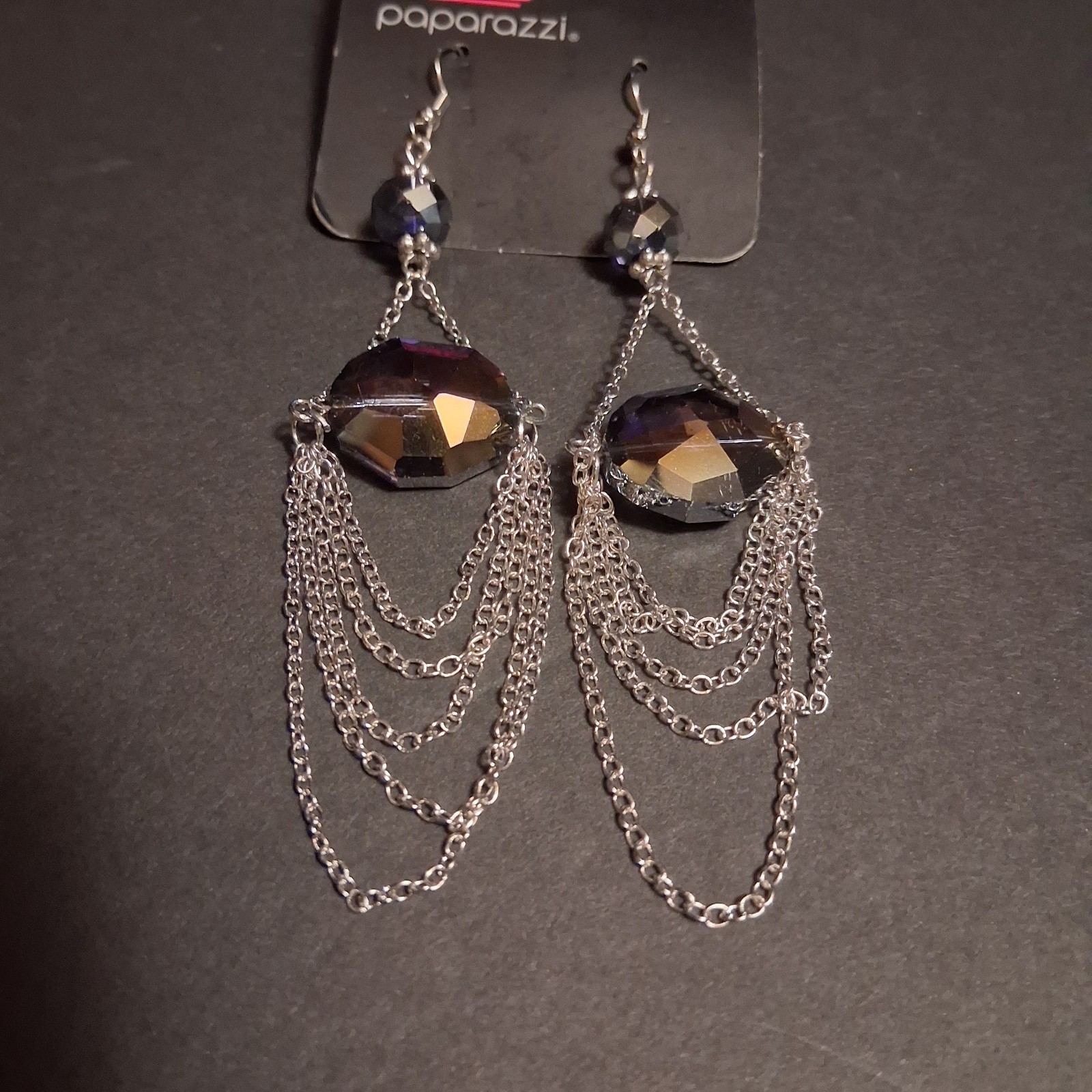Best Pick Paparazzi-Ethereally Extravagant Purple Earrings (Color Silver Purple)