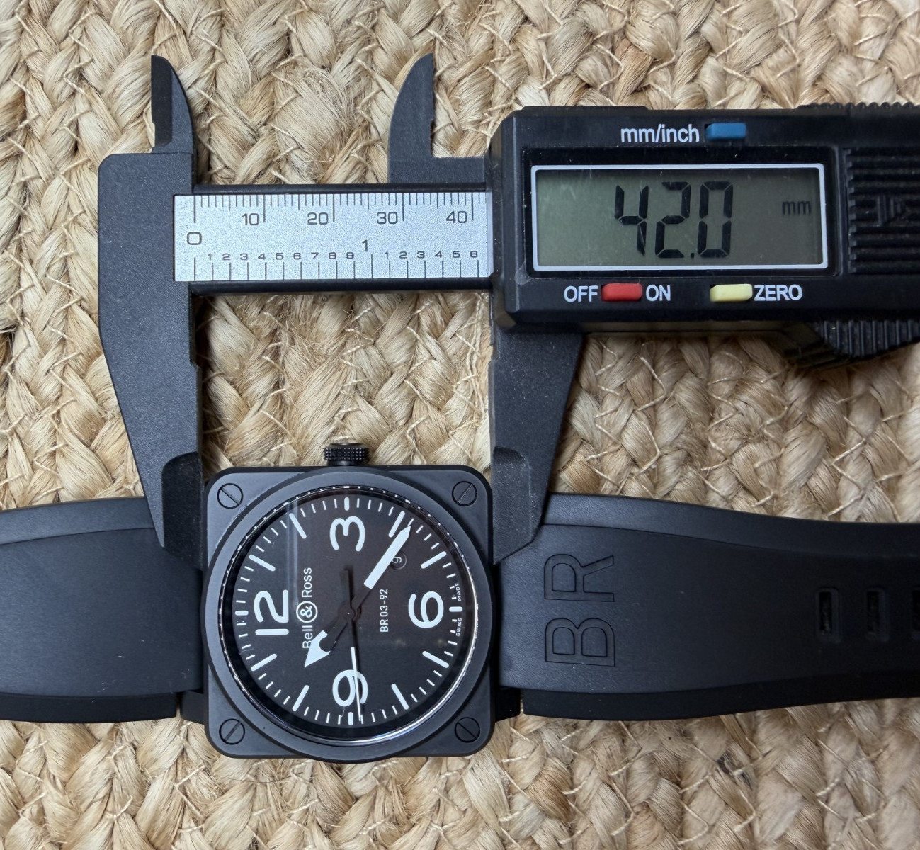 Bell & Ross BR03-92 42mm Matte Black Ceramic Watch, Extra Strap – Excellent Con