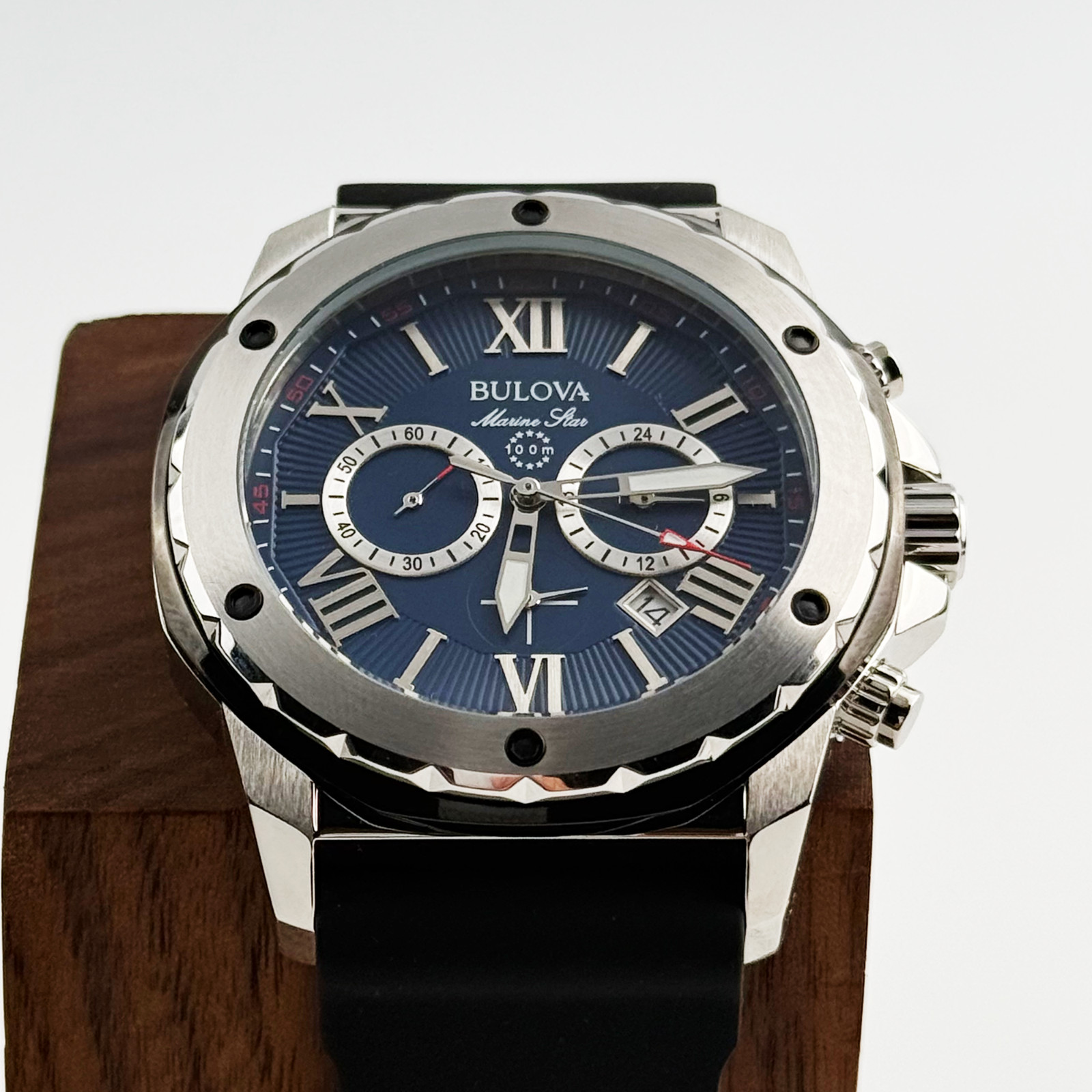 Bulova 98B258 Marine Star Men Watch Blue Dial Six-Hand Sports Chronograph