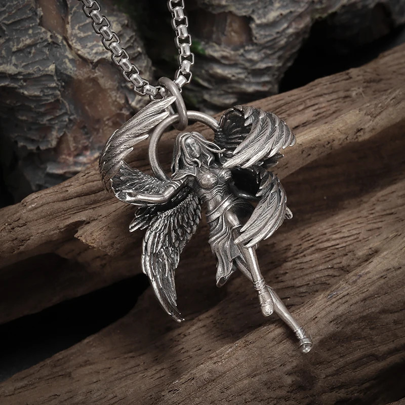 Angel Of The Highest Order Jewelry Vintage Silvery Sexy Goddess Pendant Necklace