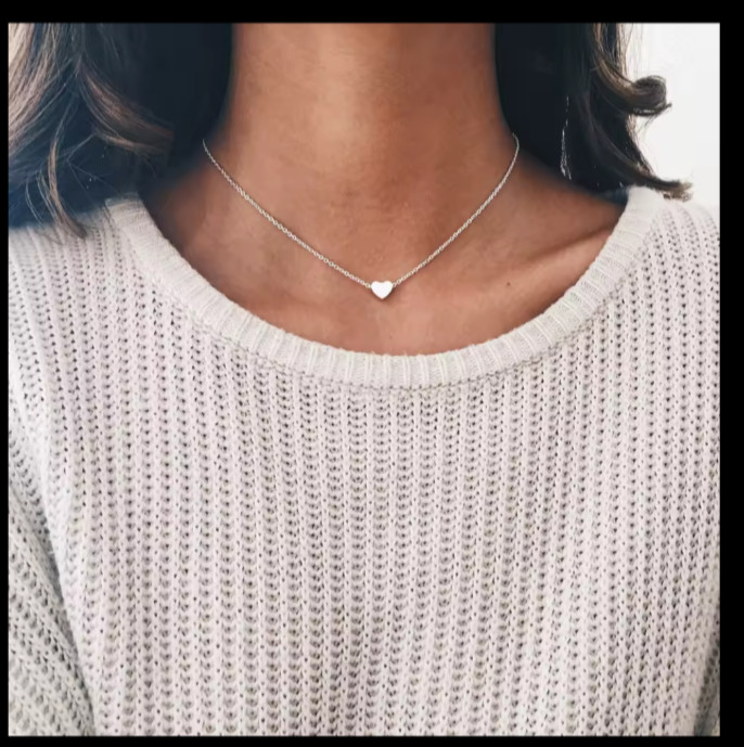 collar color Plata forma corazon Mujer