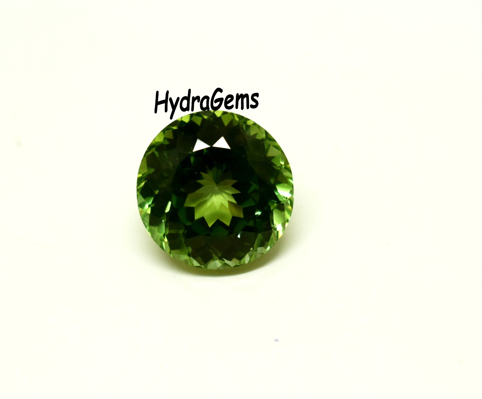 Certified Olive Green Tourmaline Afghanistan 14.85 Ct Round Cut Loose Gemstone