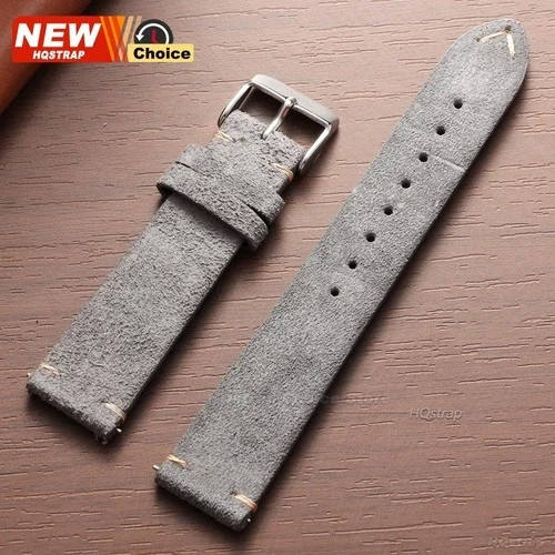 16 18 19 20 21 22 MM Soft Suede Leather Vintage Strap Watch Band Quick Release