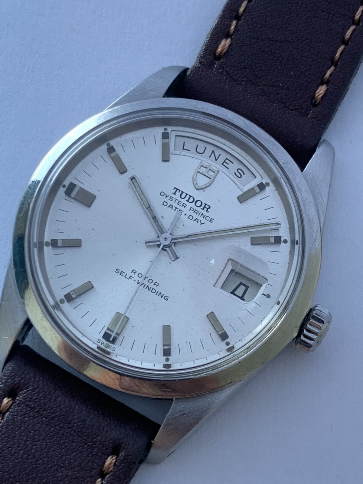 VINTAGE TUDOR JUMBO DAY DATE REF 7017/0 AUTOMATIC 38 MM SILVER DIAL FROM 1970