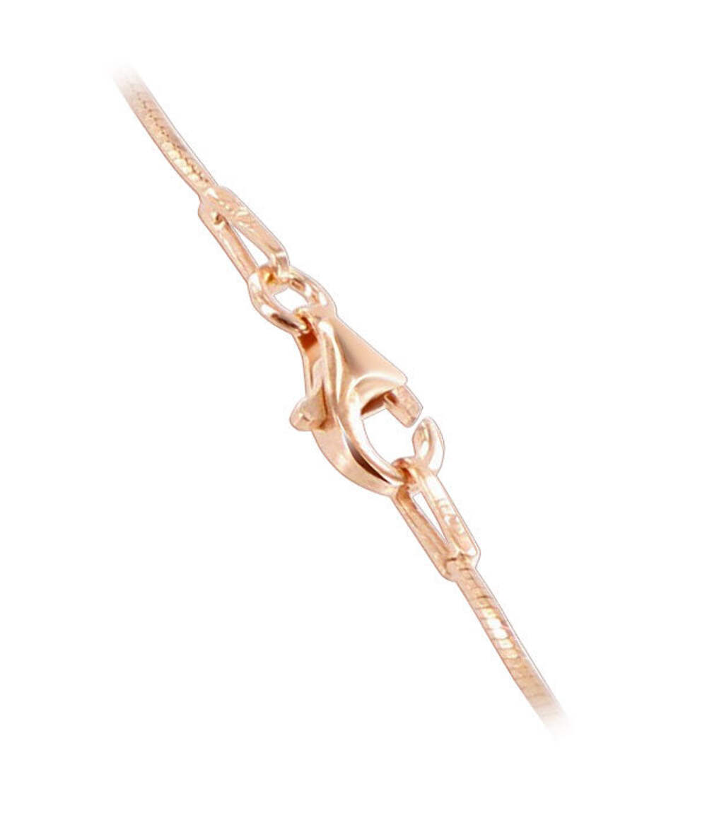 14k Rose Gold Diamond-cut Snake Chain Anklet Bracelets