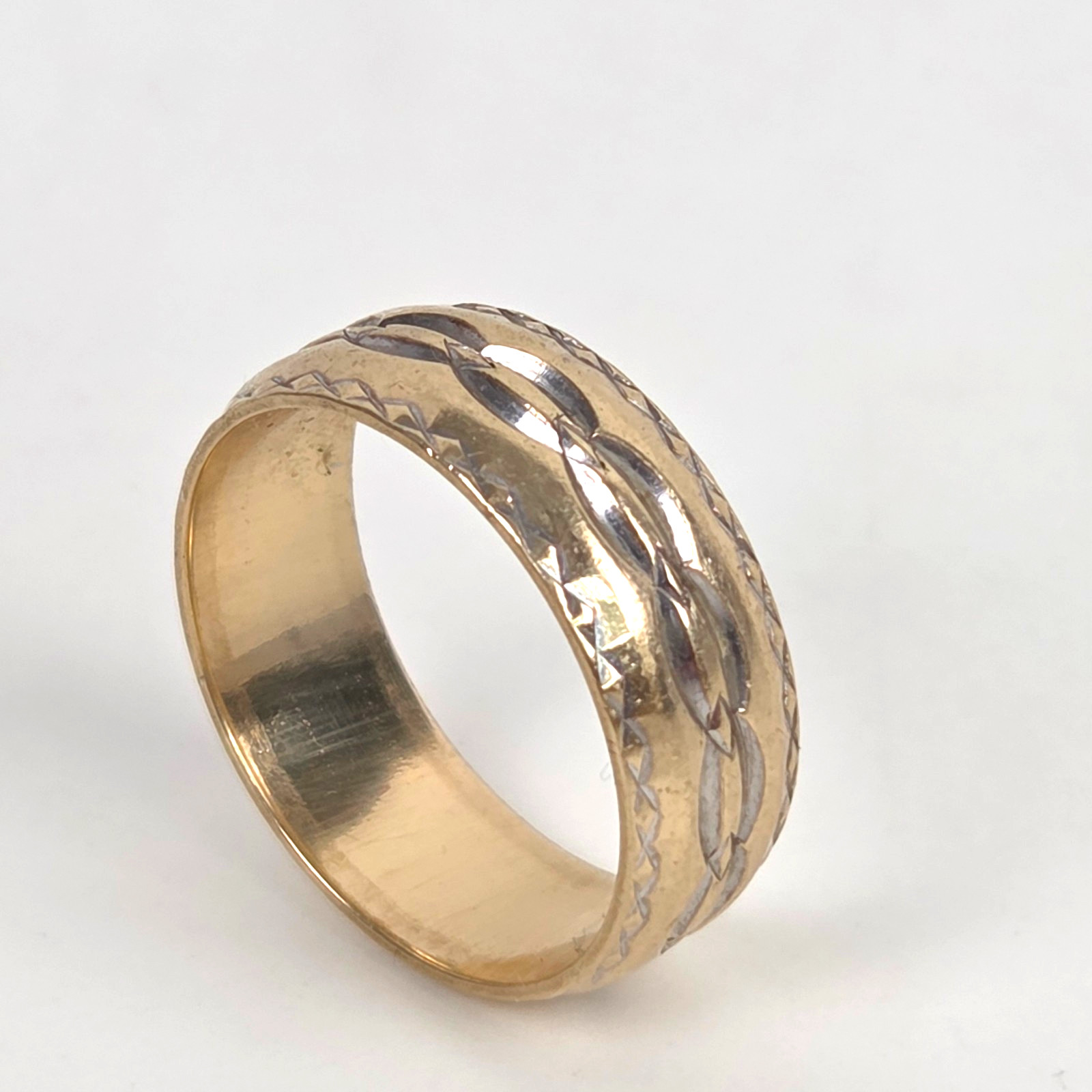 14K Vintage Yellow Gold SZ 7.75 ArtCarved Woven Braid Band