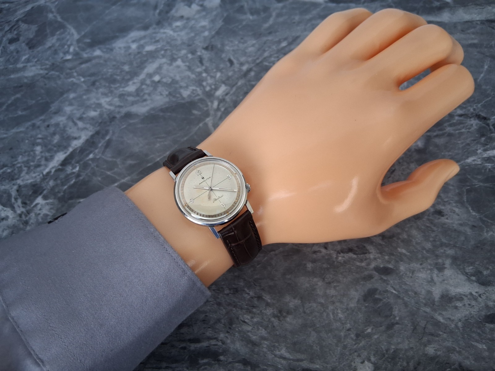 Serviced 1964 Hamilton Electric Nautilus 503 Men’s Vintage Watch New Crocodile