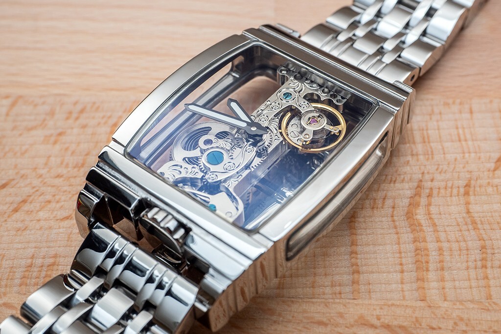 Mens Silver Bridge Manual Mechanical Watch – Stainless Steel Metal Strap