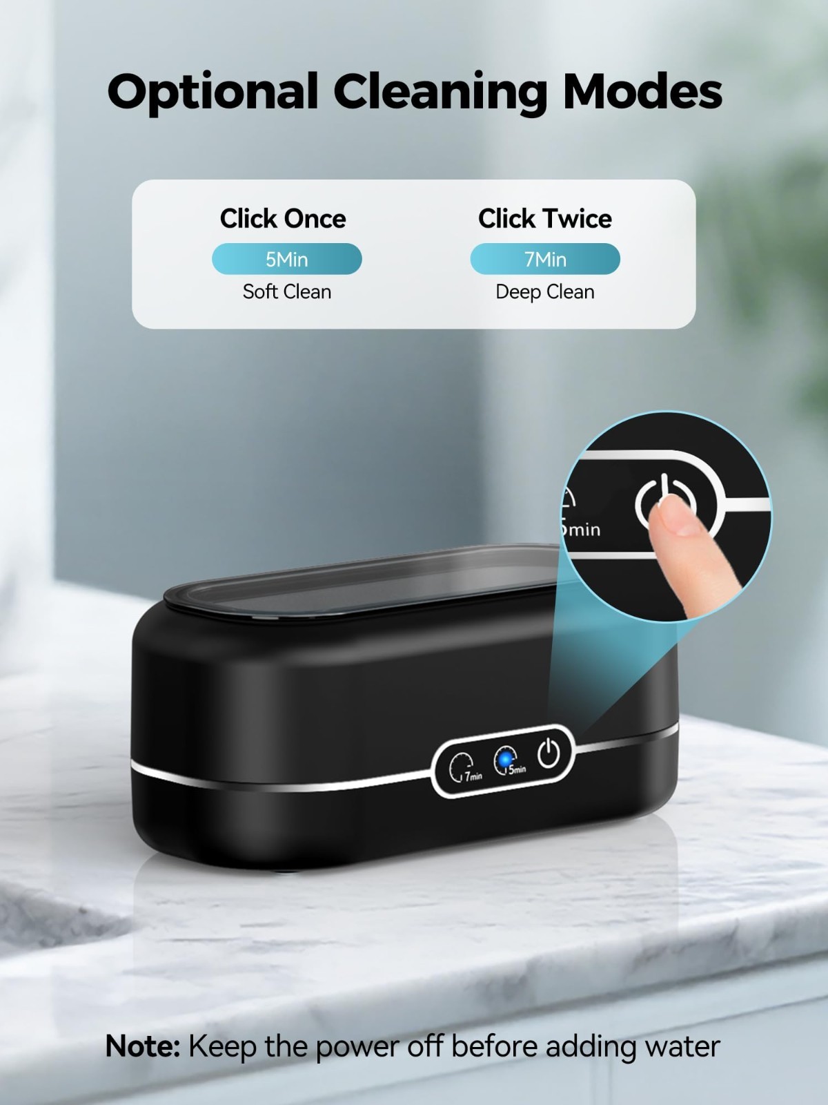 Ultrasonic Jewelry Cleaner 48KHz – Stainless Steel 12oz Pod for Rings, Glasses,
