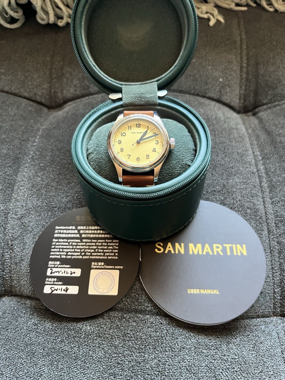 SAN MARTIN SN0108-G Military Style NH35 Automatic 38.5mm 10ATM Men’s Pilot Watch