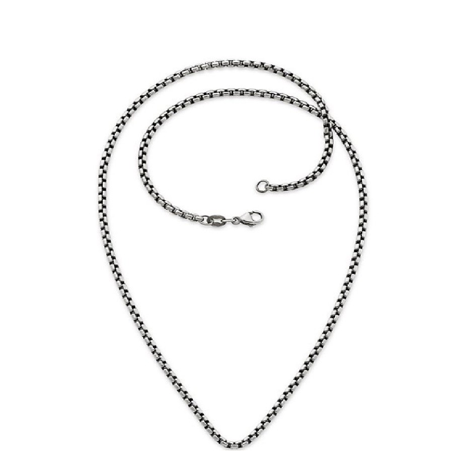 Real 18K White Gold Filled Tarnish-Resist Round Box Chain Necklace 16″/18″ – 32″