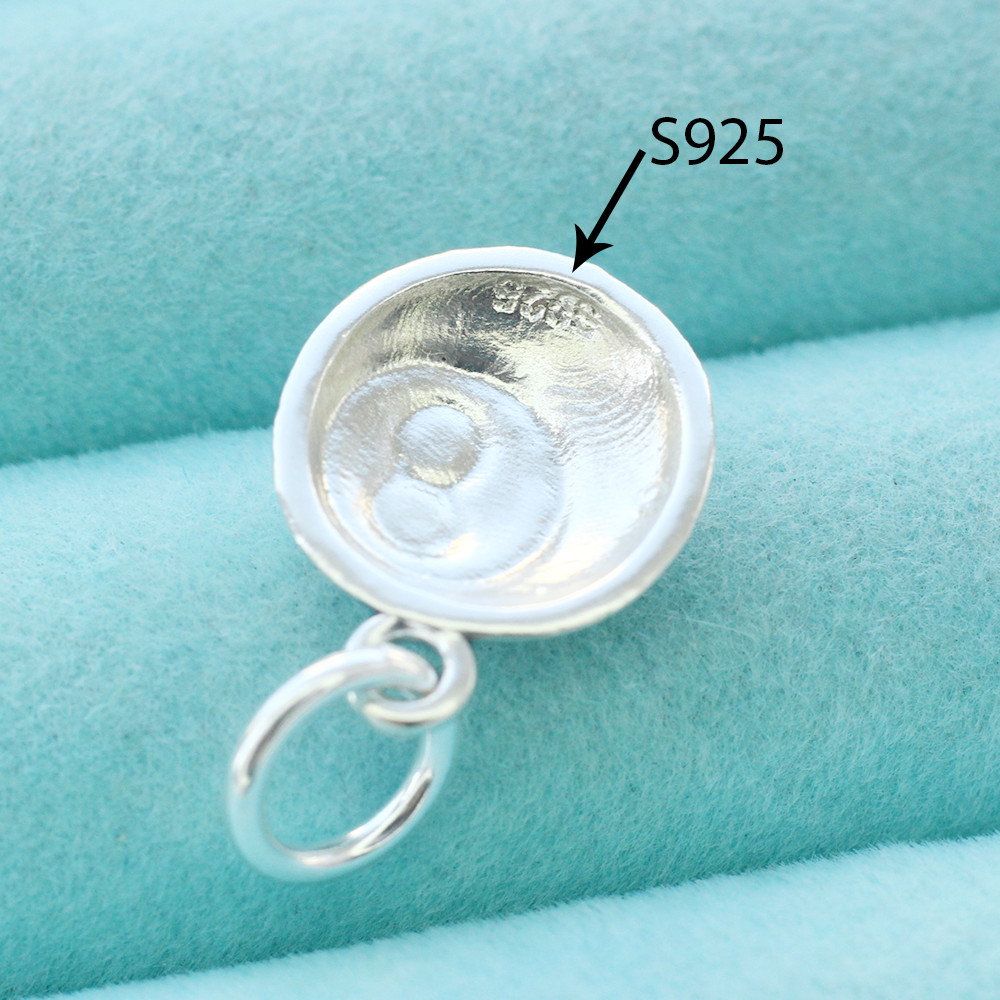 Billiard Pool Pendant Charm 925 Sterling Silver 8 Black Eight Ball For Necklace