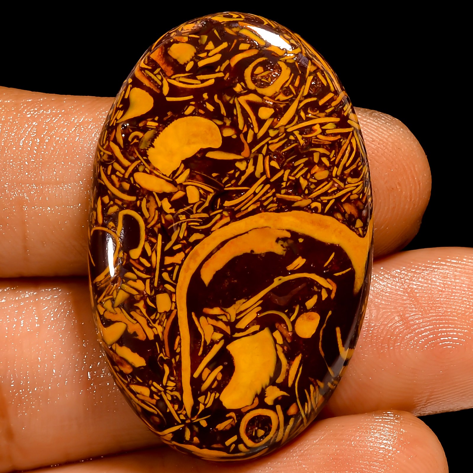 100% Natural Mariam Jasper Oval Cabochon Loose Gemstone 51 Ct 36X23X6 mm UG-2939