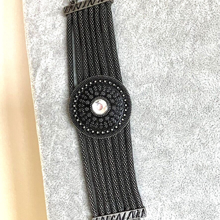 Afghan vintage necklace oxidised black metal heavy Bohemian style 82cm unusual