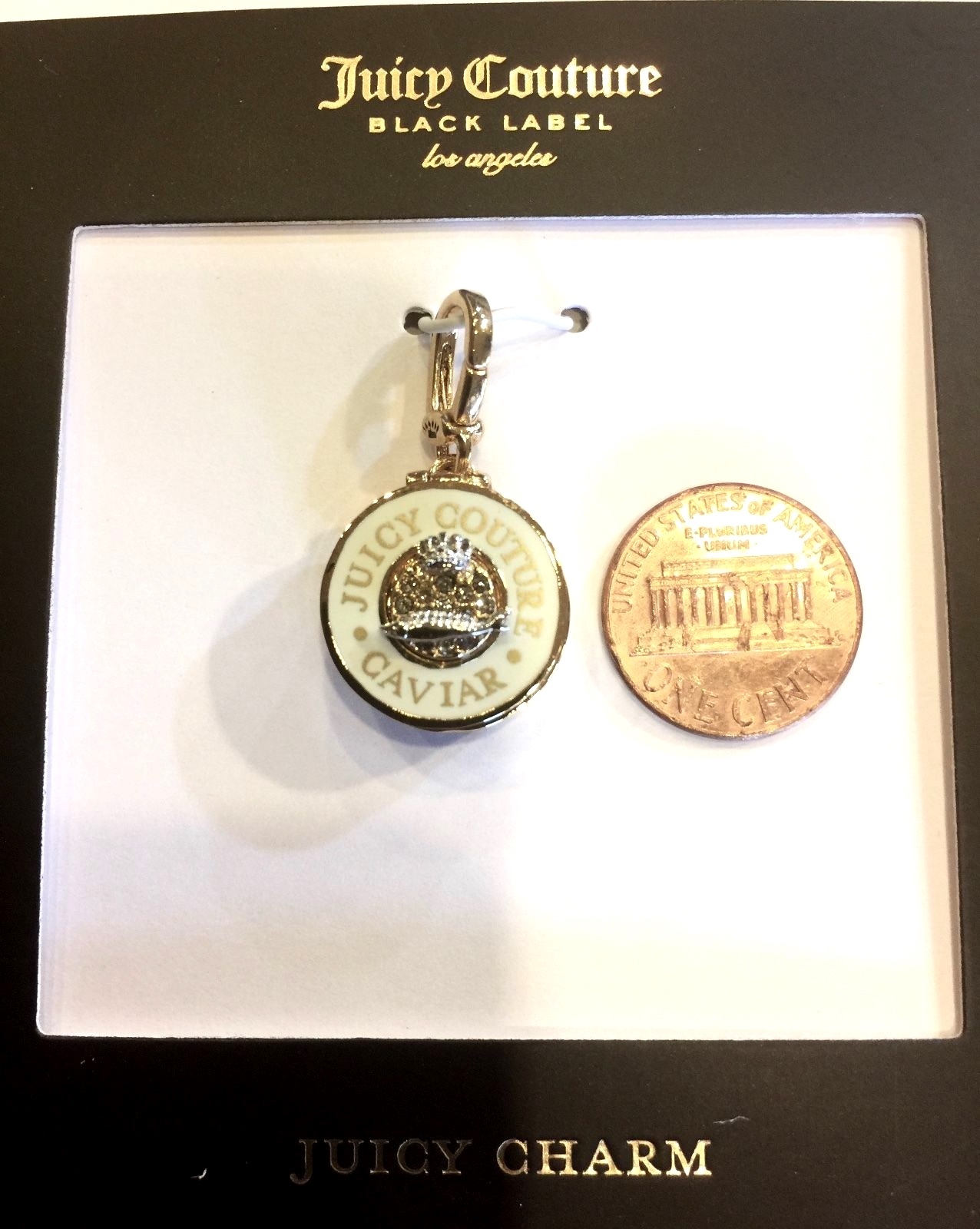 JUICY COUTURE CAVIAR BLACK LABEL CHARM NWT! WJW57503