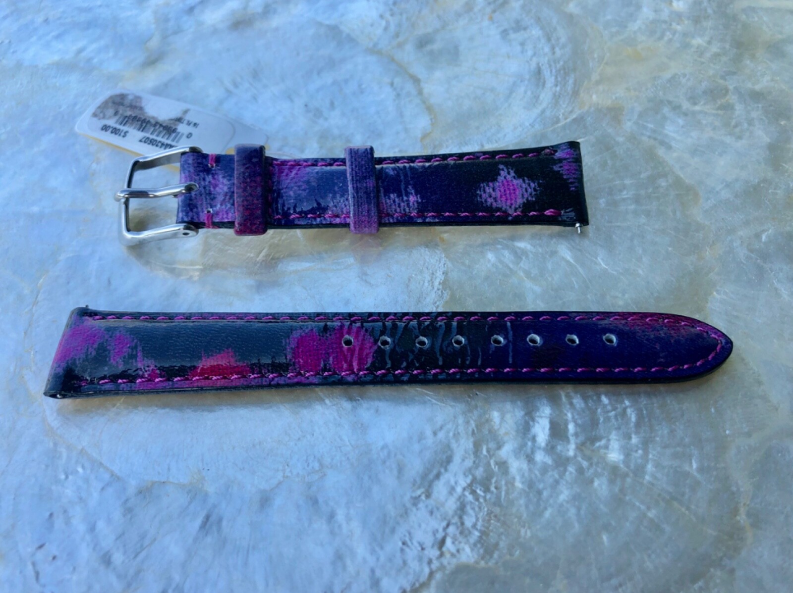 NEW MICHELE DECO SEREIN 16mm TWILIGHT PURPLE WATCH STRAP MS16AA430507. $100