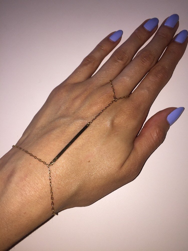 Kristen Elspeth Monolith Fingerchain Rose Gold Bracelet One Size