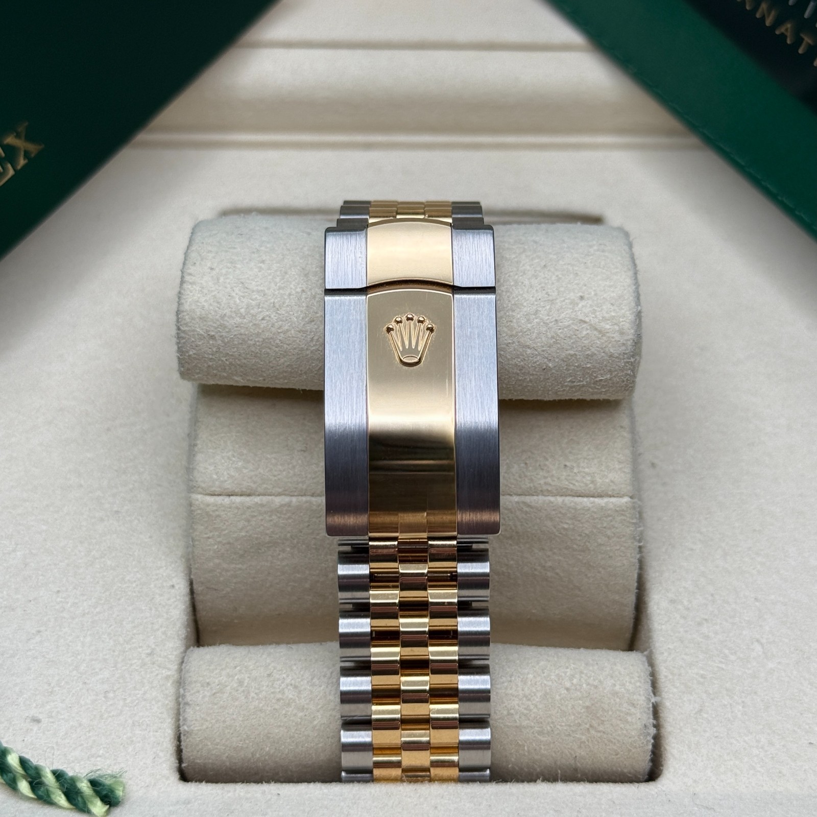 Rolex Datejust 36 Champagne Palm Diamond Two Tone Yellow Gold Fluted Jubilee