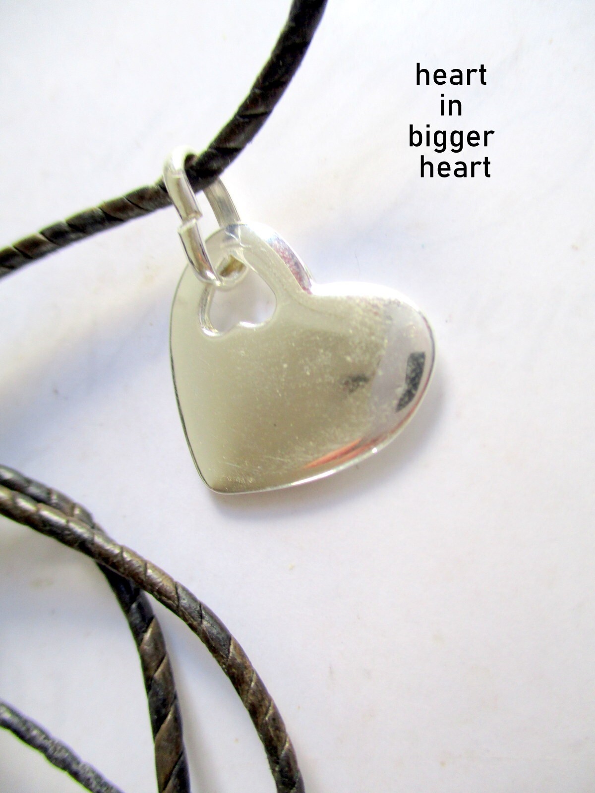 Heart Heart LOVE Love Hallmarked Sterling Silver 925 Partner Unisex Cupid Necklace