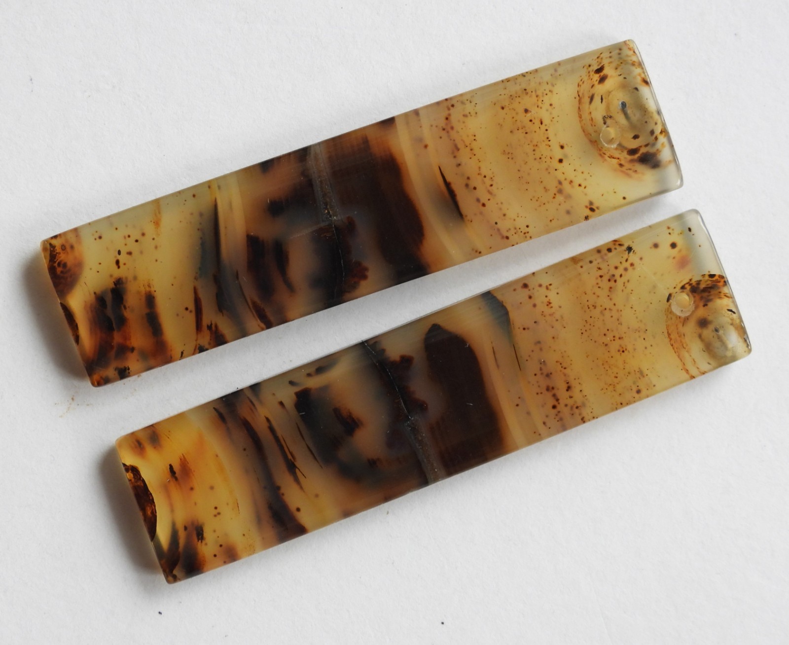 43.50 Ct Natural Montana Agate (45.3mm X 11.4mm each) Drilled Match Pair
