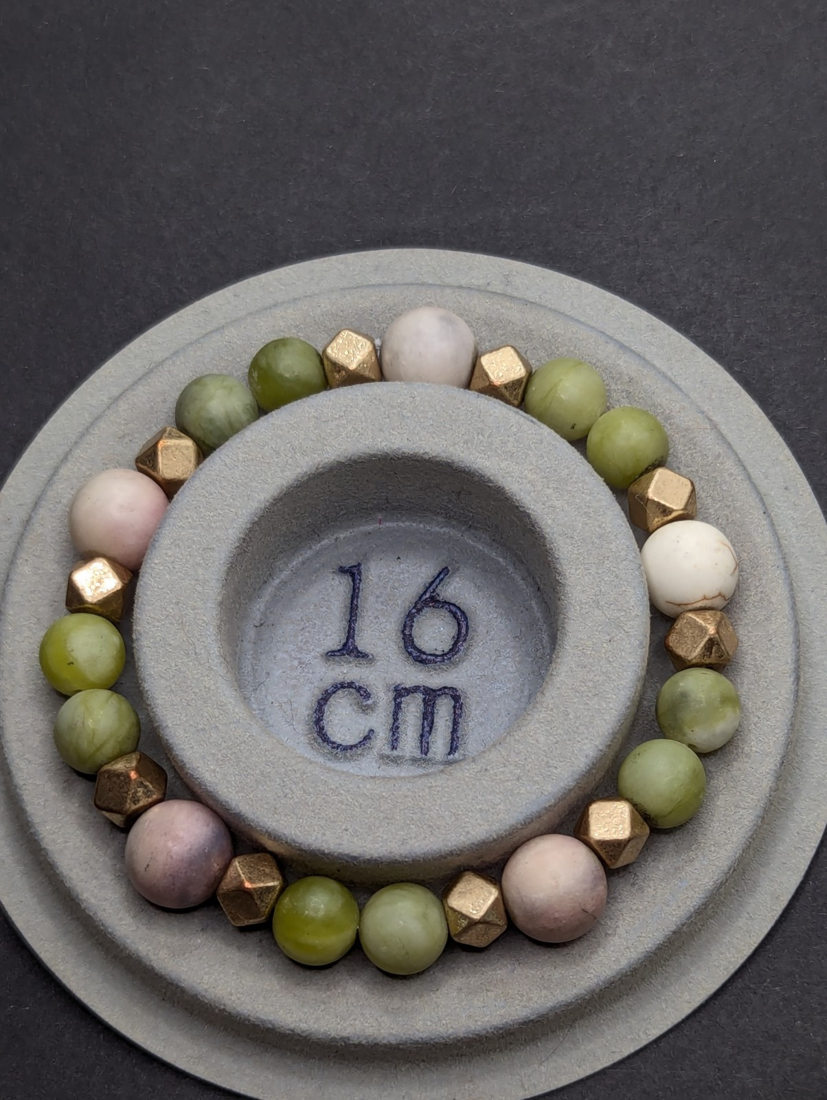 Women’s Boutique Green Pink Stone Beaded Stretch Bracelet (16cm) S Wrist